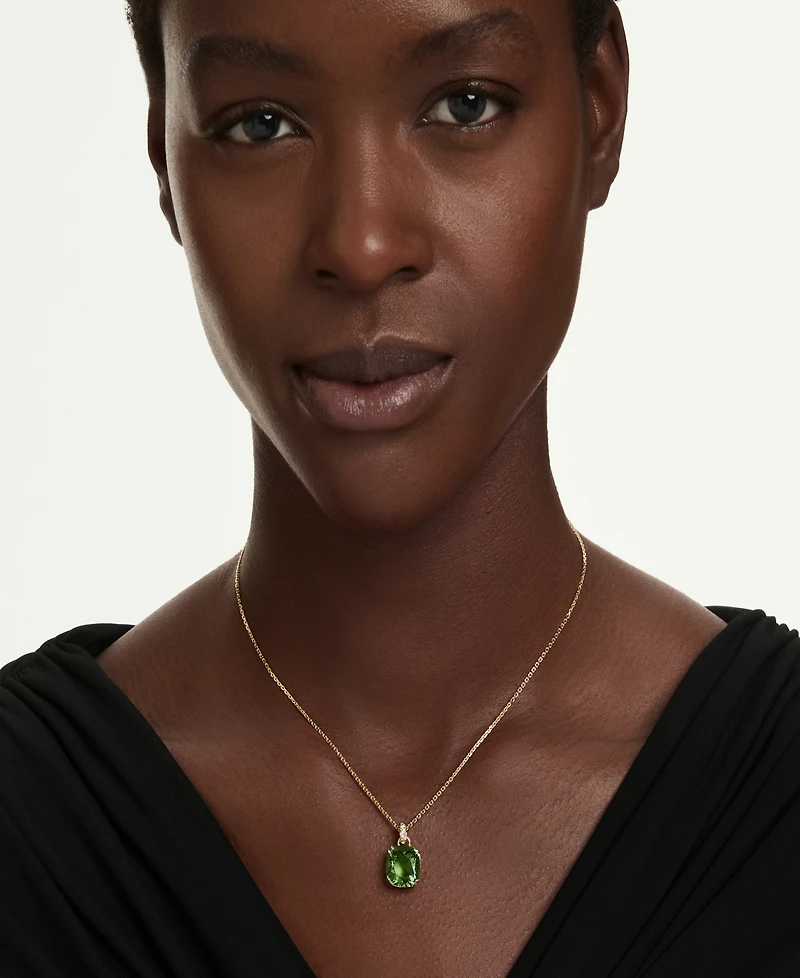 Swarovski Gold-Tone Plated Green Crystal Necklace