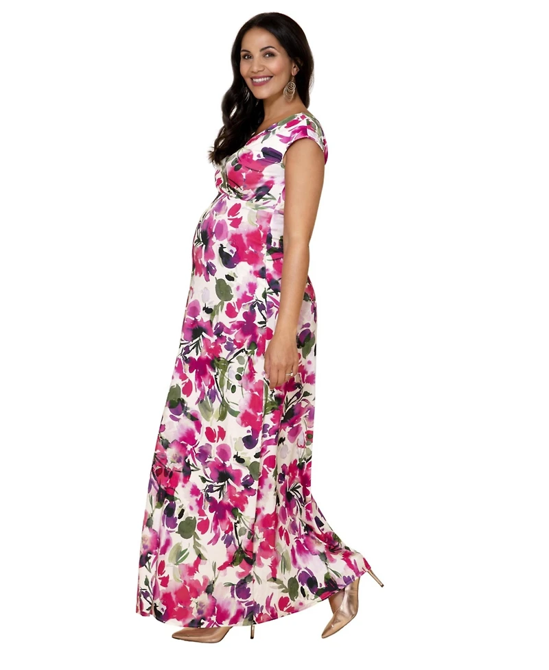 Tiffany Rose Maternity Alana Maxi Floral-Print V-Neck Empire-Waist Dress