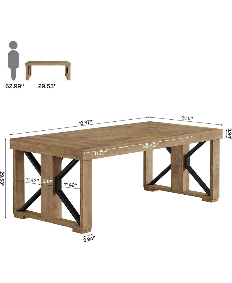 Tribesigns 70.87" Executive Desk with Double Pedestal