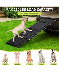 63 in Dog Ramp for Car Suv Truck, Foldable Non-Slip Aluminum Frame Pet Ramp for Large Dogs