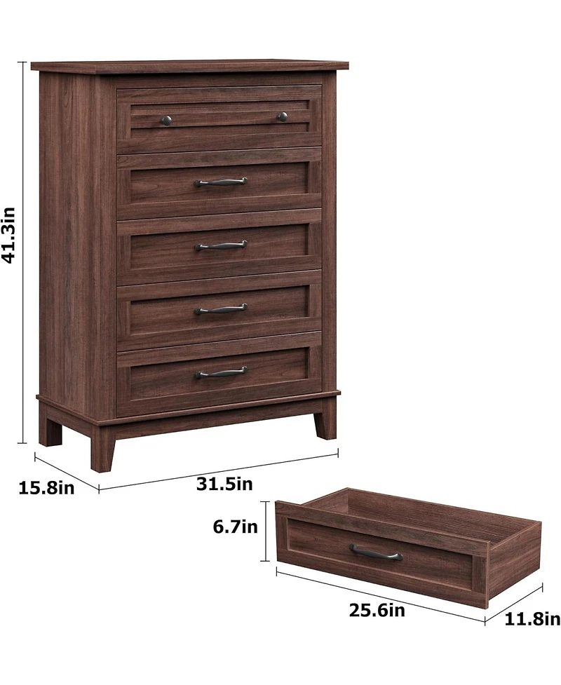 Set of 2 5-Drawer Storage Cabinets