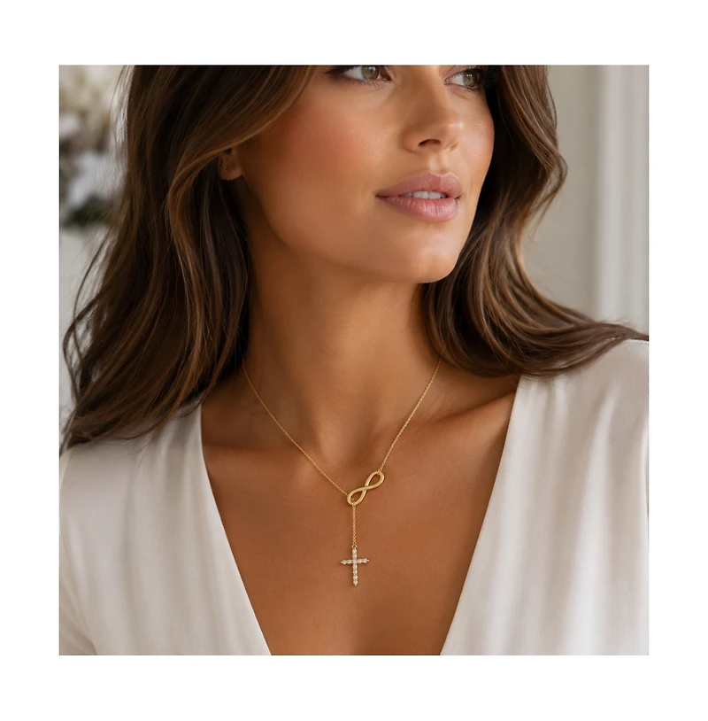 Dloria Infinite Cross Lariat Necklace