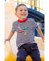 Florence Eiseman Toddler Boys (2T - 5) Stripe Knit T-Shirt with Cars and Tools