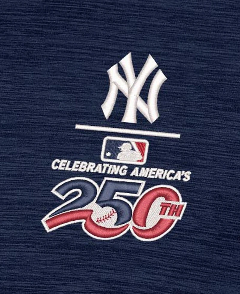 Antigua Men's Heather Navy New York Yankees Celebrating America's 250th Layout Polo Shirt