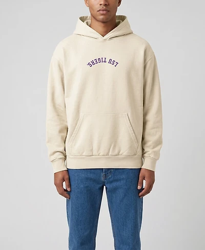 Uscape Apparel Men's Cream Lsu Tigers Upside Down Embroidered Vintage Heavyweight Hoodie