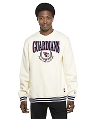 New Era Men's White Cleveland Guardians Throwback Sweatshirt