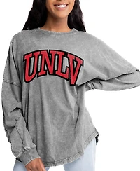 Gameday Couture Women's Gray Unlv Rebels Faded Wash Pullover Sweatshirt