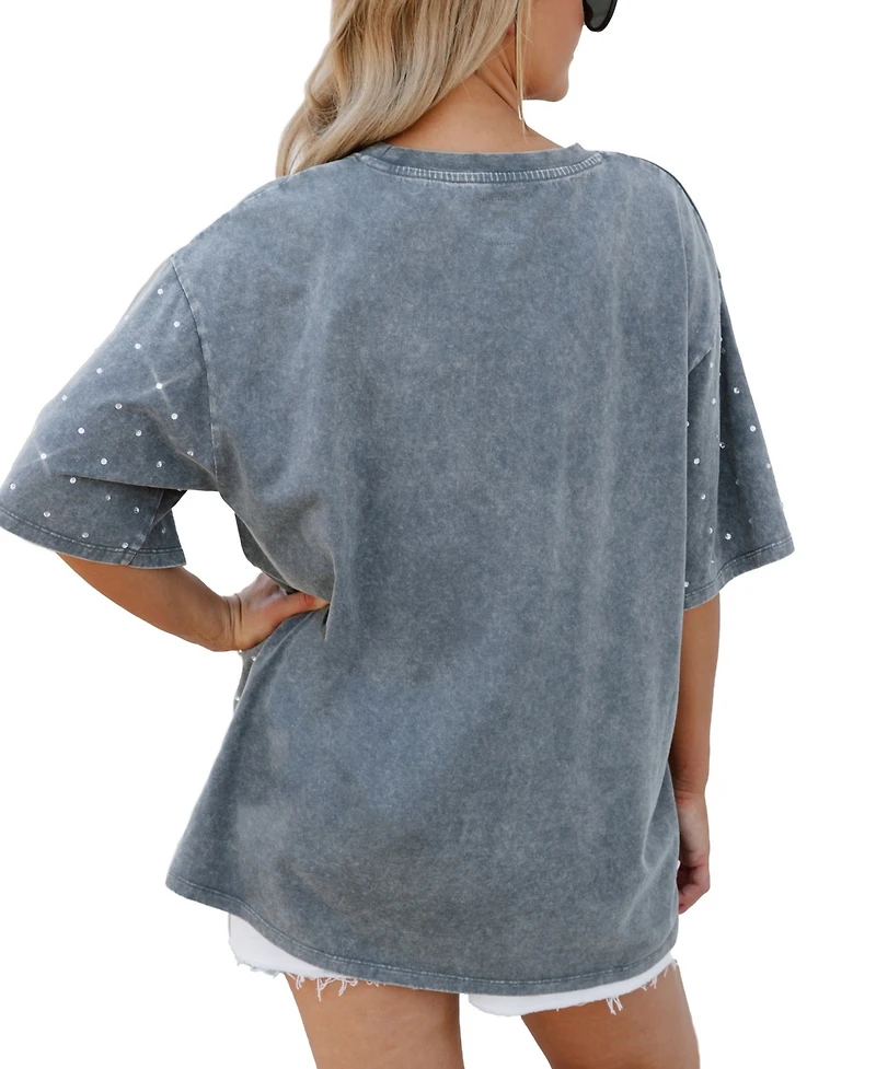 Gameday Couture Women's Gray Air Force Falcons On the Ball Oversized T-Shirt