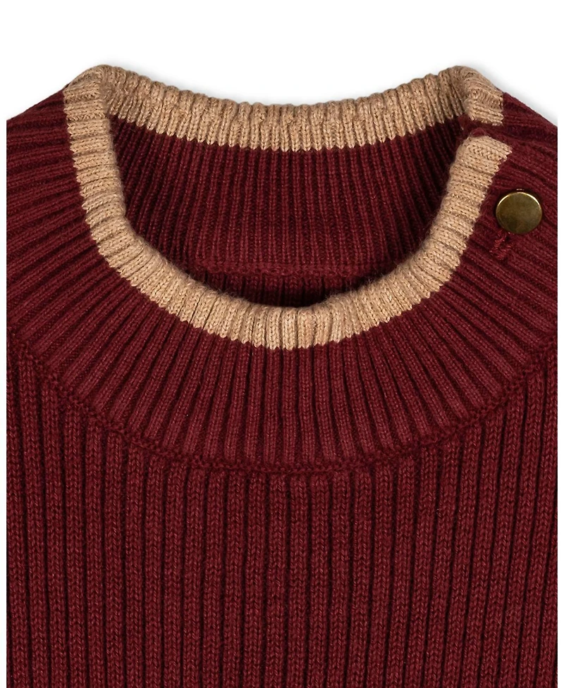 Hope & Henry Toddler Girls and Organic Mock Neck Flounce Hem Sweater Dress
