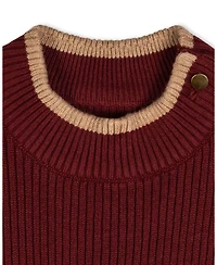 Hope & Henry Toddler Girls and Organic Mock Neck Flounce Hem Sweater Dress