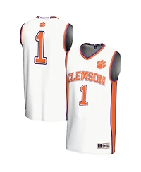 Gameday Greats Men's 1 White Clemson Tigers Lightweight Basketball Jersey