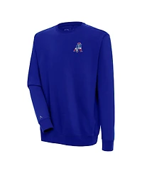 Antigua Men's Royal New England Patriots Throwback Logo Victory Pullover Sweatshirt