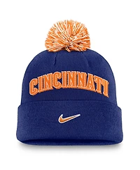 Nike Men's Royal Cincinnati Reds Peak Cuffed Pom with Knit Hat
