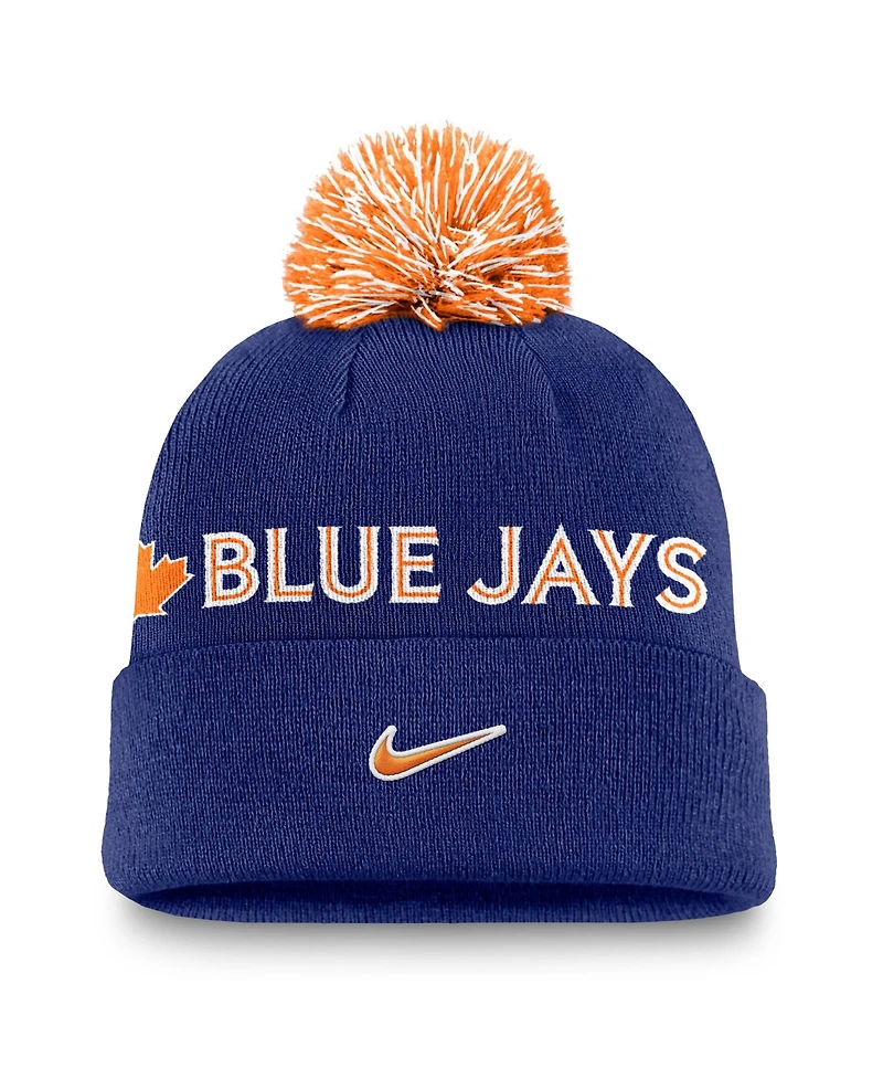 Nike Men's Royal Toronto Blue Jays Peak Cuffed Pom with Knit Hat