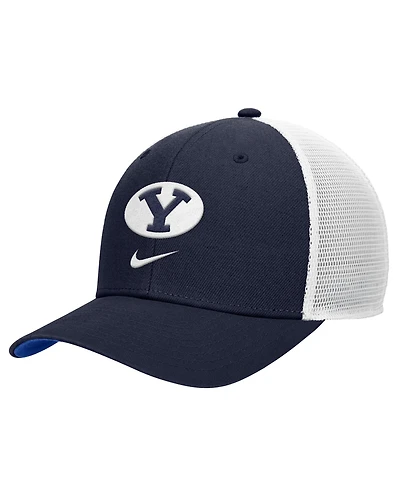 Nike Men's Navy Byu Cougars Rise Trucker Dri-fit Adjustable Hat