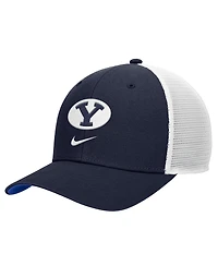 Nike Men's Navy Byu Cougars Rise Trucker Dri-fit Adjustable Hat
