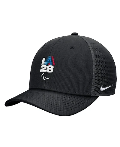 Nike Men's Black LA28 Summer Paralympics Retro Stripe Rise Adjustable Trucker Hat
