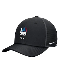 Nike Men's Black LA28 Summer Paralympics Retro Stripe Rise Adjustable Trucker Hat