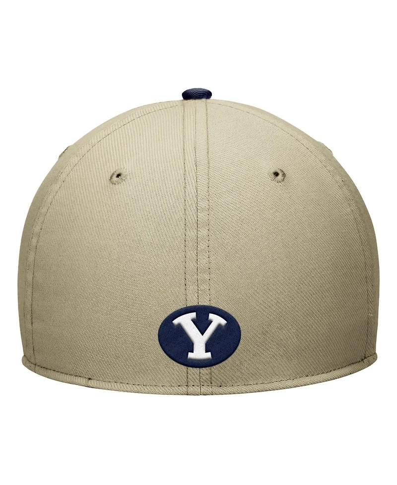 Nike Men's Beige/Navy Byu Cougars Dri-fit SwooshFlex Hat