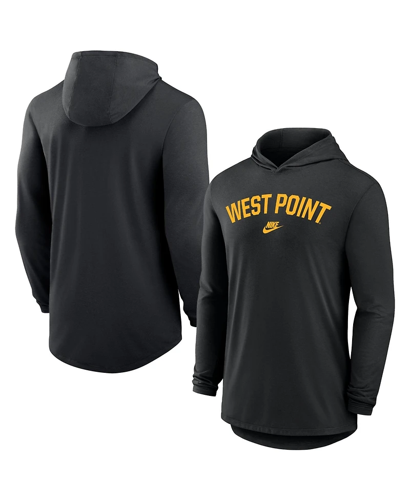 Nike Men's Black Army Knights 2026 West Point Classic Collection Dri-fit Hooded Long sleeves T-Shirt