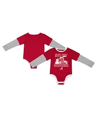 Colosseum Baby Boys and Girls Cardinal Alabama Crimson Tide Next Stop Long sleeves Bodysuit