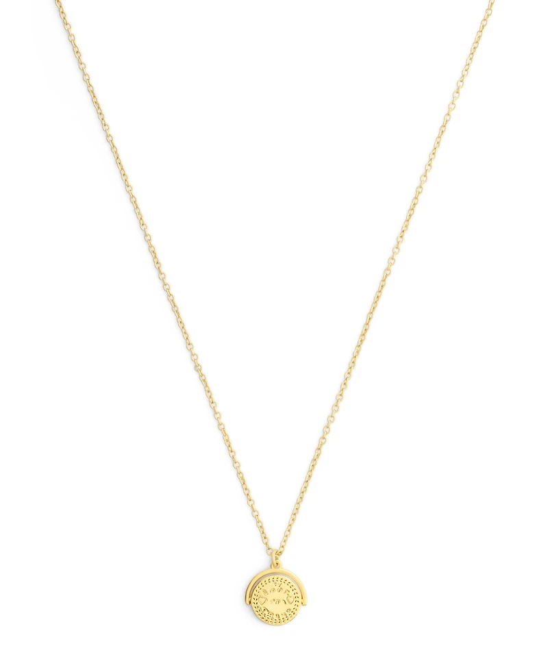 Coach Gold Heritage Coin Spinner Pendant Necklace