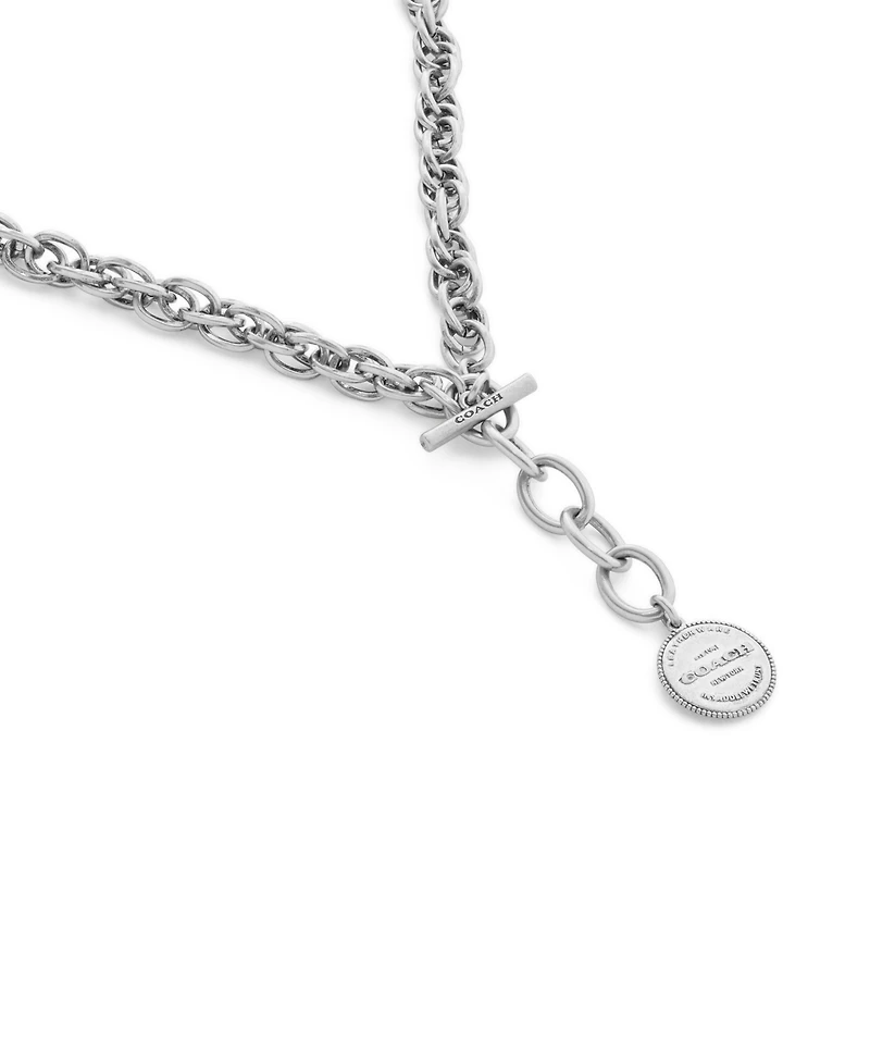 Coach Silver Heritage Twist Link Collar Necklace