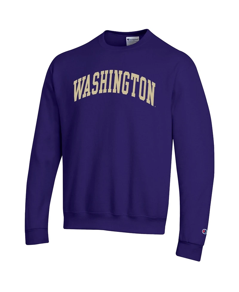 Champion Men's Purple Washington Huskies Basic Arch Fleece Pullover Sweatshirt