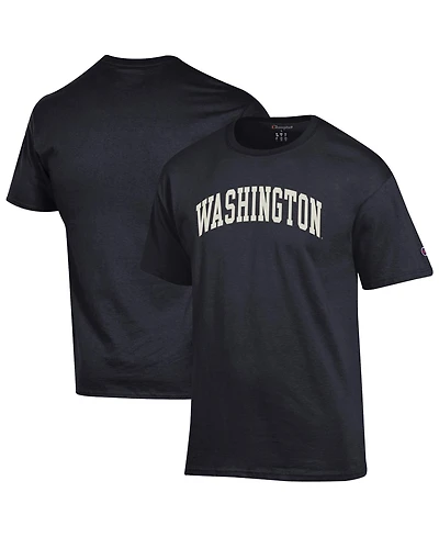Champion Men's Black Washington Huskies Basic Arch T-Shirt