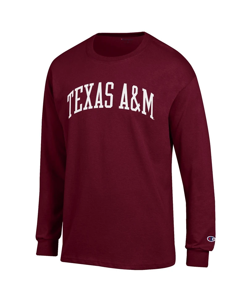 Champion Men's Maroon Texas A&M Aggies Basic Arch Long sleeves T-Shirt