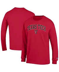 Champion Men's Champion Red Texas Tech Raiders Arch Over Logo Long sleeves T-Shirt