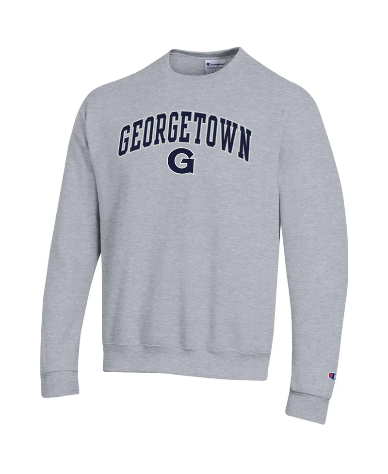 Champion Men's Champion Heather Gray Georgetown Hoyas Arch Over Logo Pullover Sweatshirt