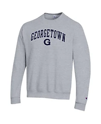 Champion Men's Champion Heather Gray Georgetown Hoyas Arch Over Logo Pullover Sweatshirt