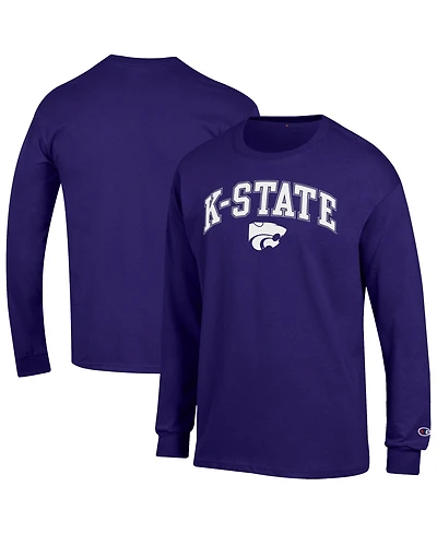 Champion Men's Champion Purple Kansas State Wildcats Arch Over Logo Long sleeves T-Shirt