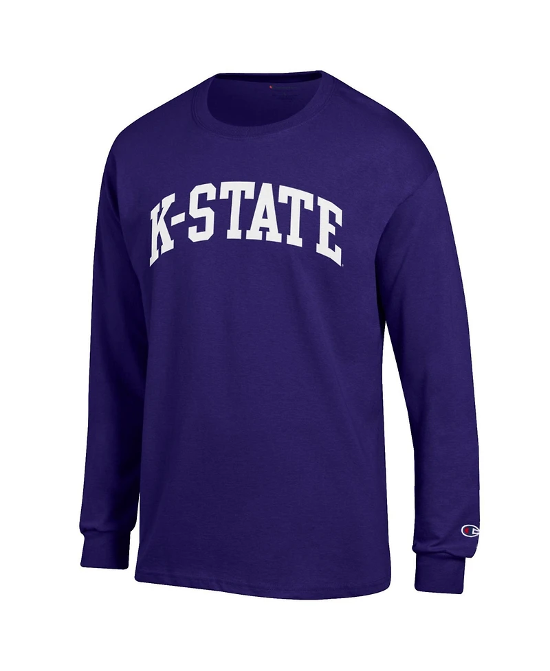 Champion Men's Purple Kansas State Wildcats Basic Arch Long sleeves T-Shirt