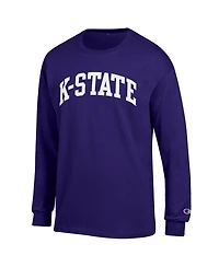 Champion Men's Purple Kansas State Wildcats Basic Arch Long sleeves T-Shirt