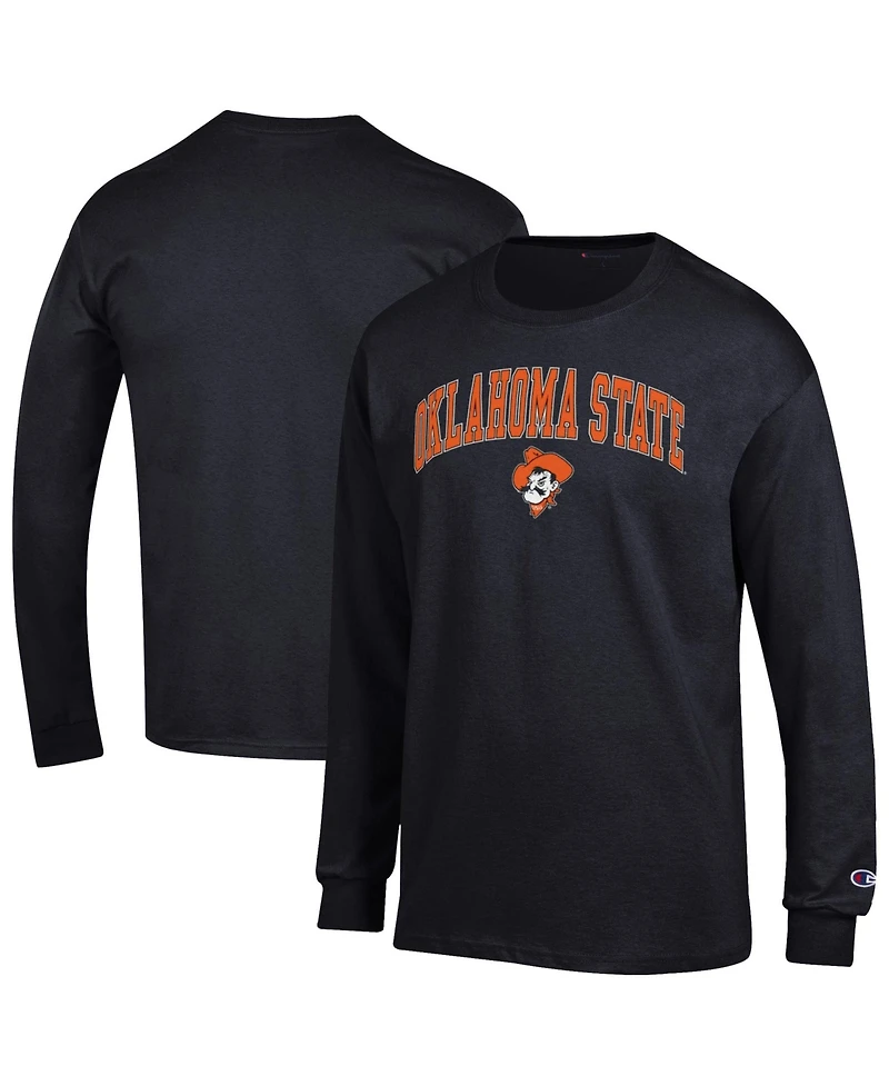 Champion Men's Champion Black Oklahoma State Cowboys Arch Over Logo Long sleeves T-Shirt