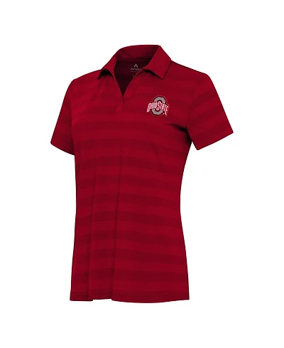 Antigua Women's Scarlet Ohio State Buckeyes Tunnel Polo Shirt