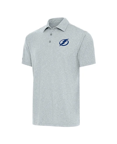Antigua Men's Heather Gray Tampa Bay Lightning Big Tall Par 3 Polo Shirt