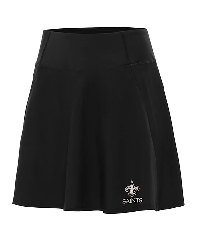 Antigua Women's Black New Orleans Saints Brushed Carbon Chip Skort