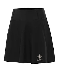 Antigua Women's Black New Orleans Saints Brushed Carbon Chip Skort