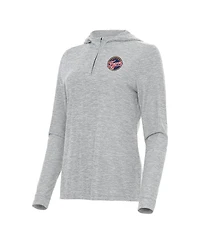 Antigua Women's Heather Gray Indiana Fever Daybreak Quarter-Zip Hoodie