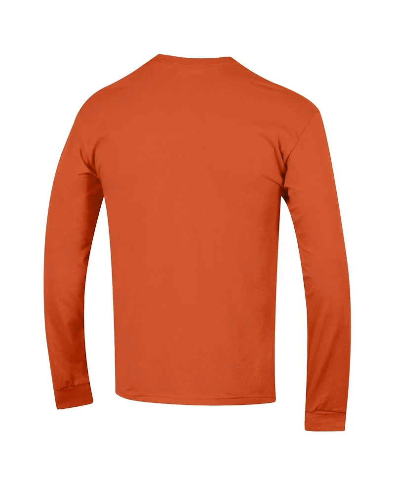 Champion Men's Orange Virginia Cavaliers Arch Over Logo 2-Hit Long sleeves T-Shirt