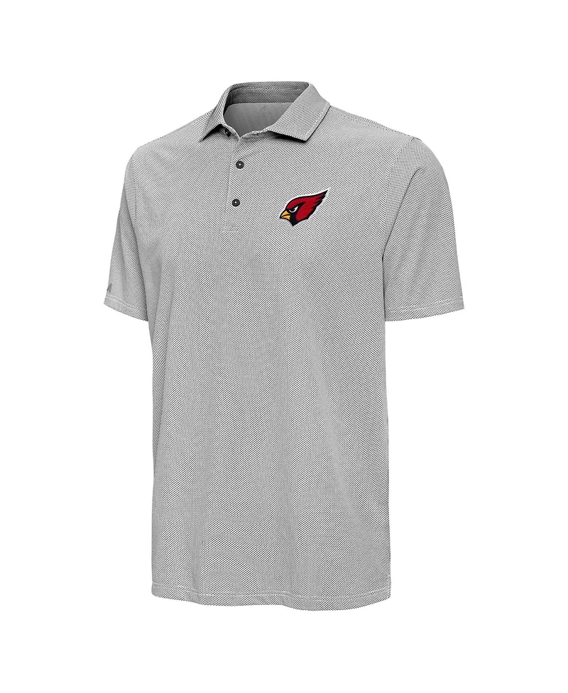 Antigua Men's Black/White Arizona Cardinals Pave Polo Shirt