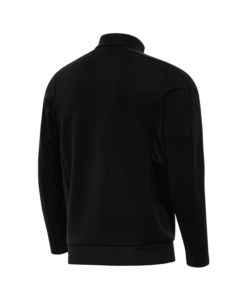 Antigua Men's Black France National Team Genesis Quarter-Zip Pullover Sweatshirt
