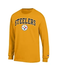 Champion Men's Gold Pittsburgh Steelers Arch Over Logo Long sleeves T-Shirt