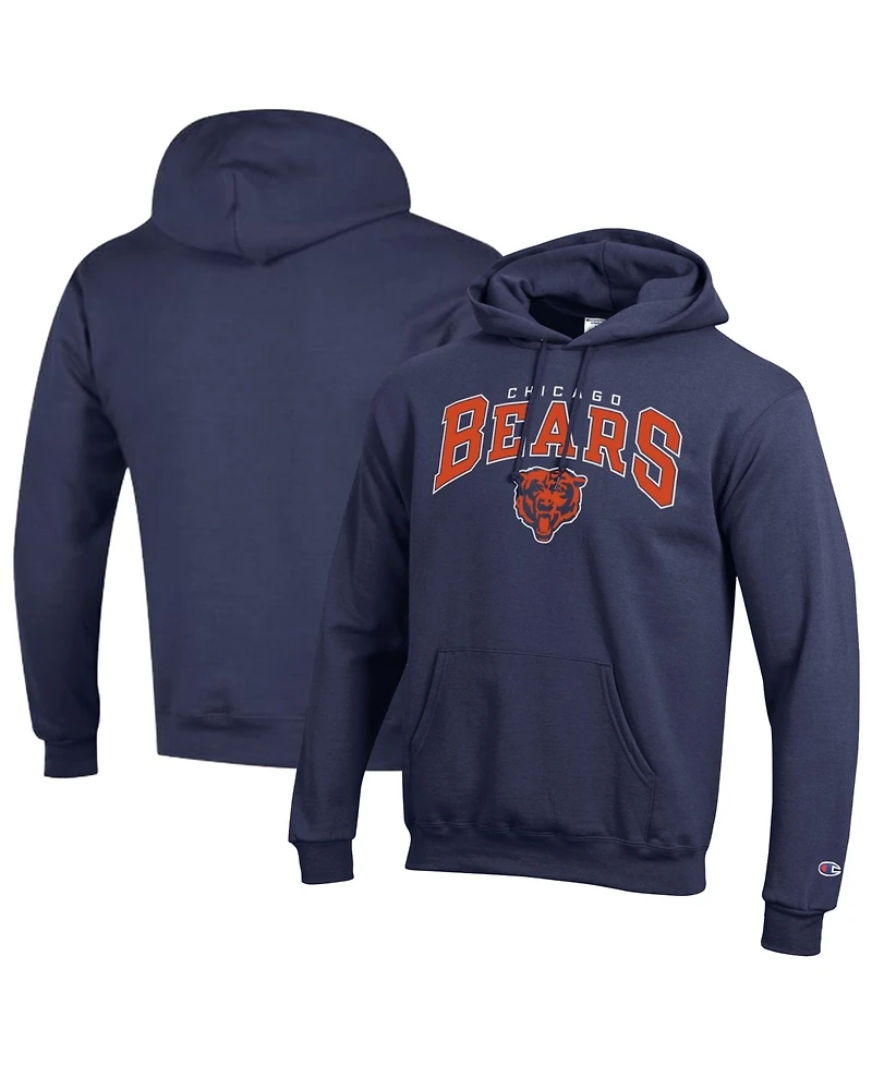 Champion Men's Navy Chicago Bears Power Blend Arch over Logo Hoodie