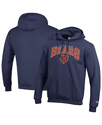 Champion Men's Navy Chicago Bears Power Blend Arch over Logo Hoodie
