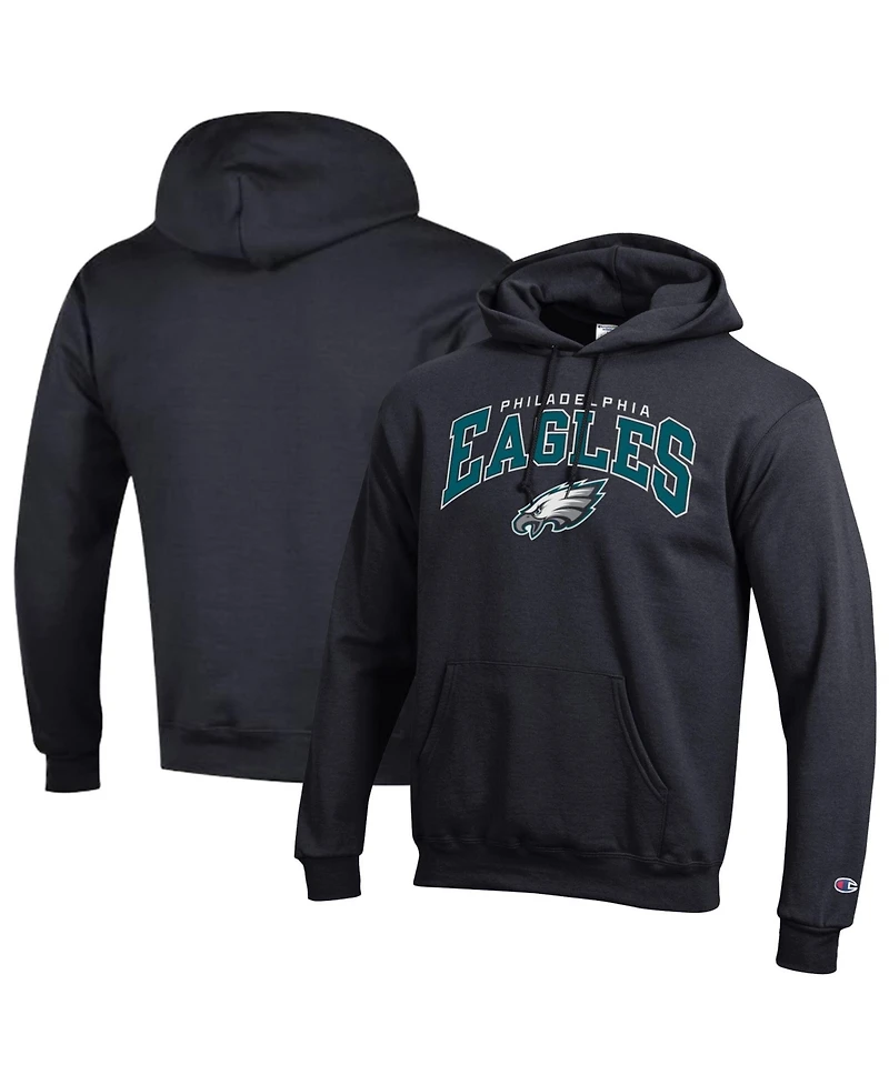 Champion Men's Black Philadelphia Eagles Power Blend Arch over Logo Hoodie