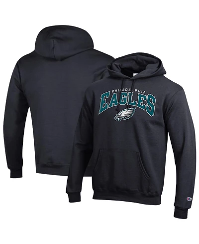 Champion Men's Black Philadelphia Eagles Power Blend Arch over Logo Hoodie